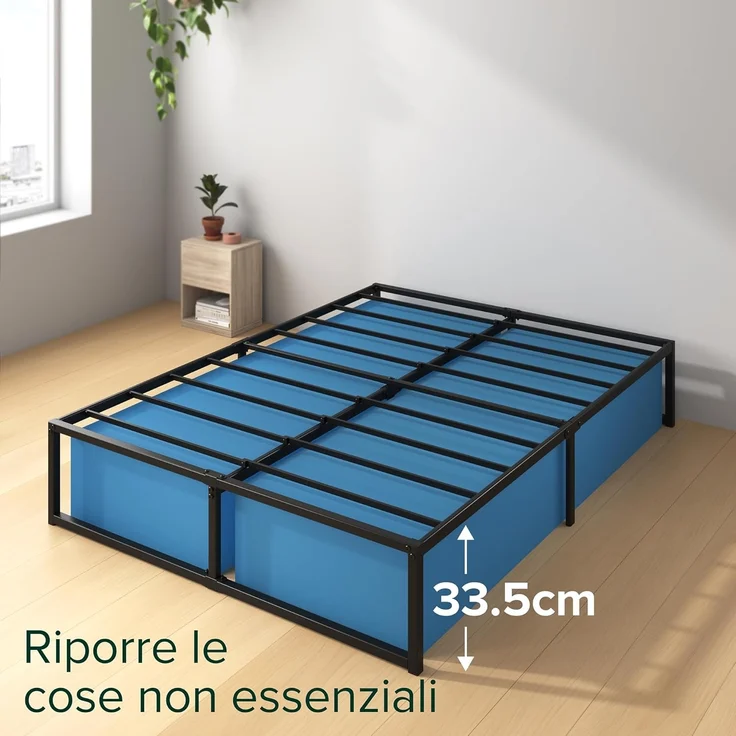 Zinus Lorelai Bett 120x190 cm – Bettgestell 35,5 cm Höhe mit Stauraum unter dem Bett – Plattformbett aus Metall – Schwarz – Bild 5