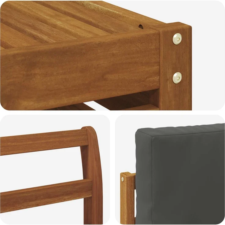 vidaXL Outdoor-Sofagarnitur 7 stk. 5-Sitzer Natur und Anthrazit 3375132 – Bild 8