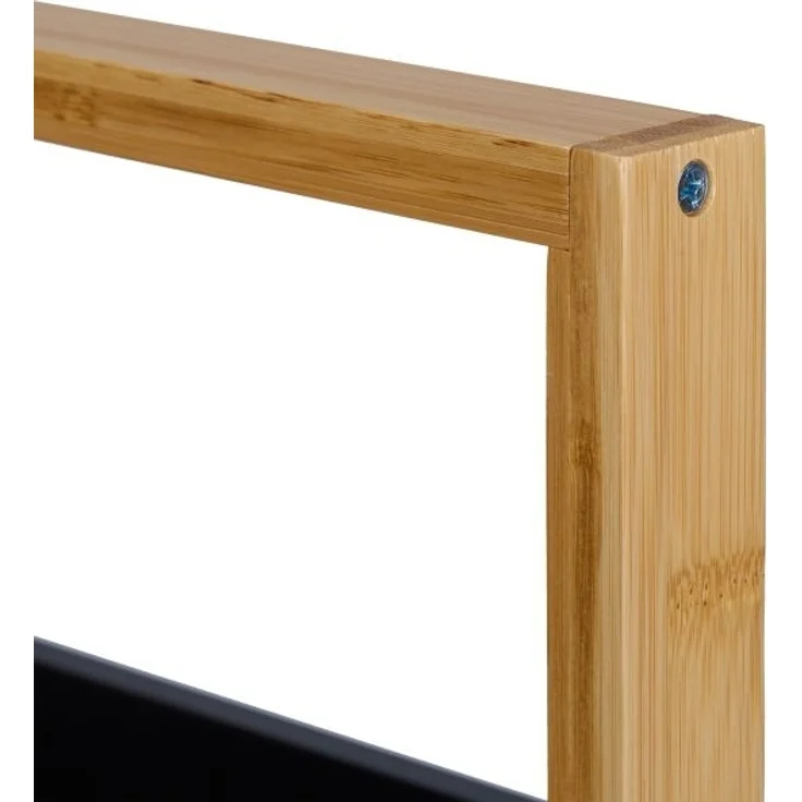 Relaxdays Badregal mit 4 Ablagen, Bambus schwarz / natur, 30 x 18 x 88 cm – Bild 6