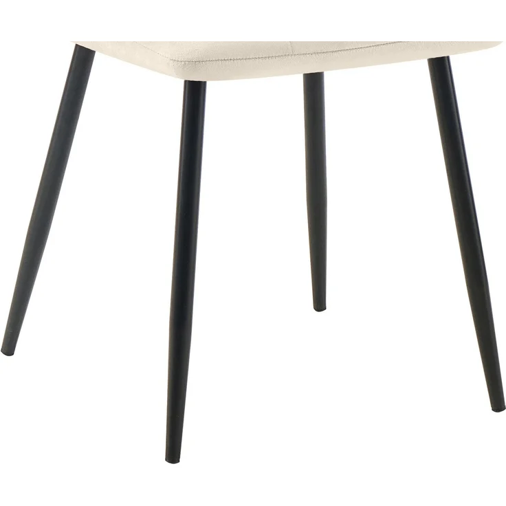 CLP 4er Set Esszimmerstuhl Tilde gepolstert mit Rückenlehne bis 150 kg belastbar,Farbe:creme;Material:Samt – Bild 6