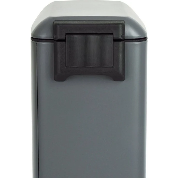 SVITA Mülleimer TS12, Treteimer, 12L, Softclose-Funktion, Stahl pulverbeschichtet, Grau – Bild 2