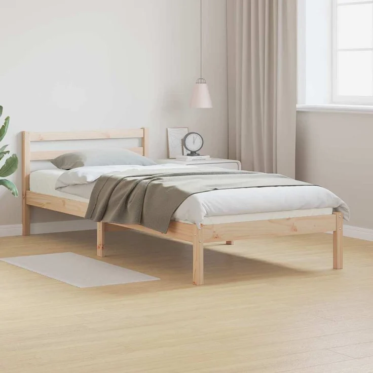 vidaXL Bettrahmen Braun 225,5 x 95,5 x 69,5 cm Massivholz Kiefer 869776 – Bild 1