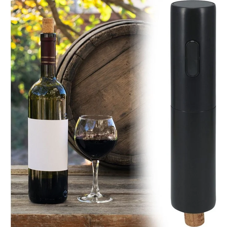Excellent Houseware Weinflaschenöffner Elektrischer Weinöffner in Schwarz: Automatischer Korkenzieher für Bar, Ideal für Weinliebhaber – Bild 1