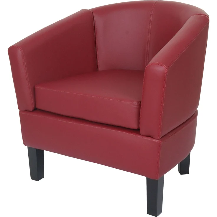 Lounge-Sessel HWC-O17, Sessel Clubsessel Cocktailsessel, FSC®-zertifiziert Kunstleder ~ bordeaux – Bild 1