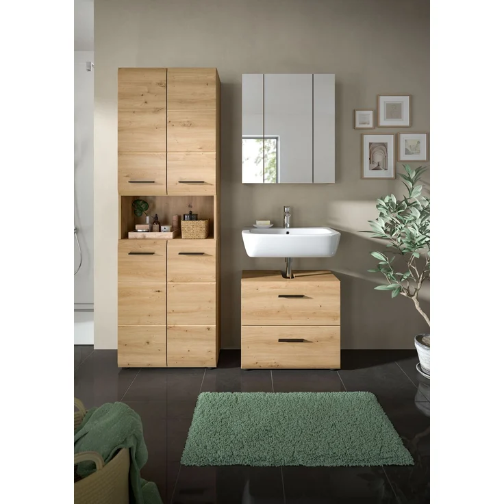 Badkombination (B/H/T: 135x185x30 cm) in Artisan Oak Nachbildung und Artisan Oak Nachbildung – Bild 6