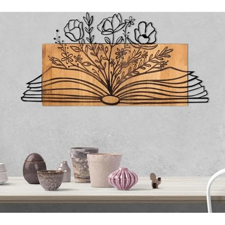 Wallity 'Culture' Dekoratives Wandaccessoire aus Holz, Schwarznuss, 37 x 74 cm – Bild 2