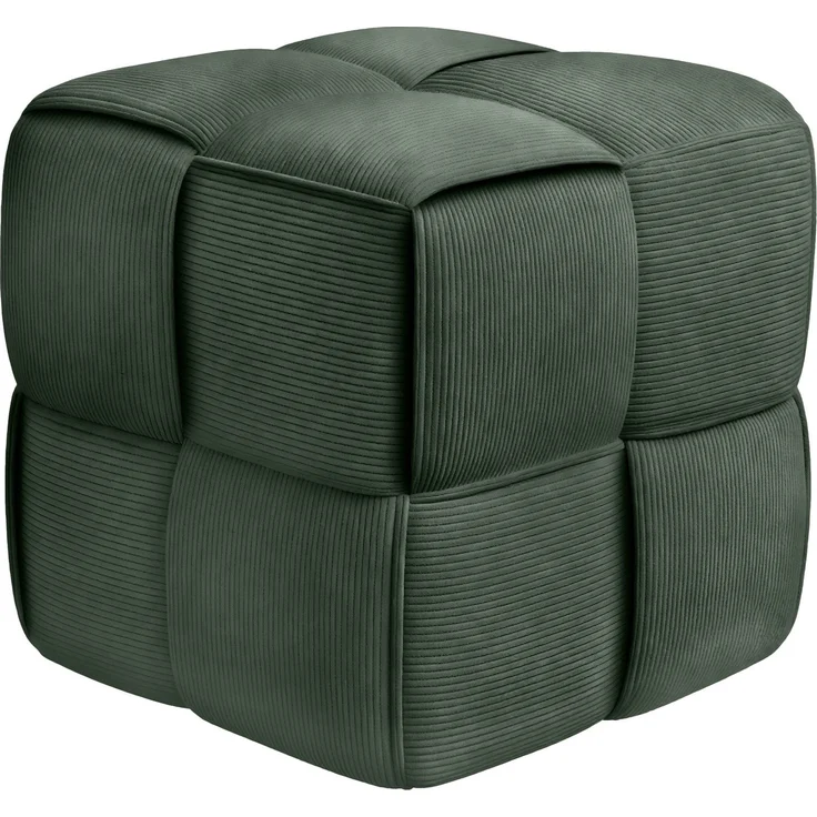 CLP Sitzhocker Forinta, hochwertiger Cordstoff, moderner Stil, bequem und elegant,Farbe:dunkelgrün – Bild 1