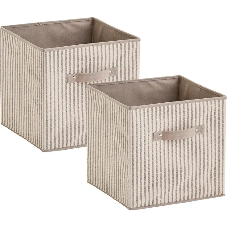 Zeller Present Aufbewahrungsbox Stripes, faltbar, Vlies, beige – Bild 2