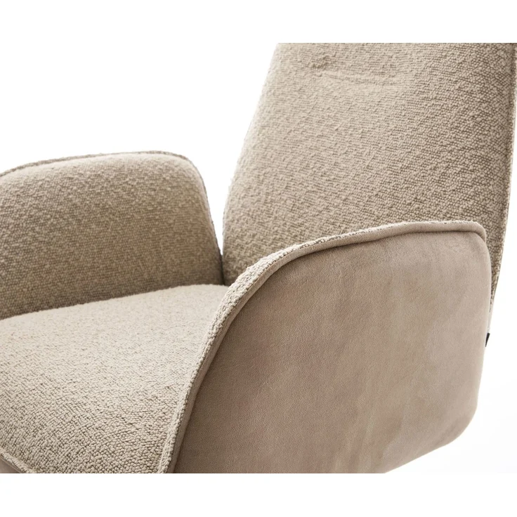 Drehstuhl Zoa-Flex Materialmix Schlamm Kreuzgestell breit Edelstahl 360° drehbar Taschenfederkern – Bild 4