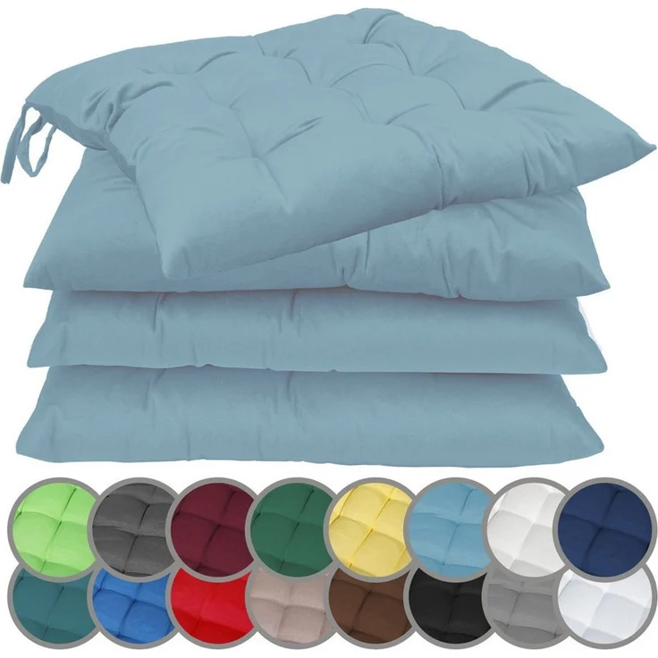 NatureMark Sitzkissen Sitzkissen 40 X 40 CM, Universal Sitzpolster Kissen, schadstoffgeprüft, Hell blau – Bild 1