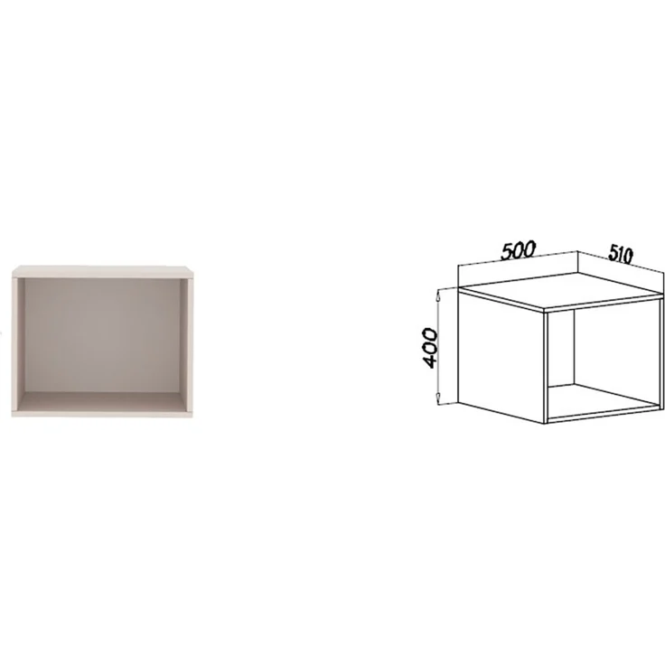 Marmex Möbel Tres Set-Y/N Eckkleiderschrank offen, Hoher Kleiderschrank mit Aufsatz, groß Einbauschrank, laminierte Spanplatte, graubeige cashmere 201/100x246x51 cm – Bild 6