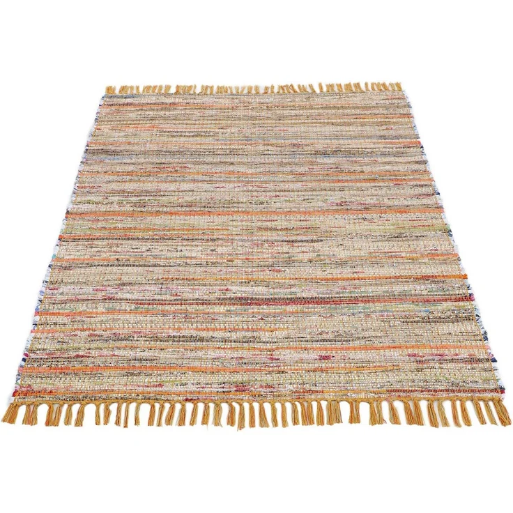 carpetfine Teppich Kelim Chindi, Wendeteppich, rechteckig, Höhe: 6 mm, handgewebt, Fleckerlteppich mit Fransen, auch vielen in Läufergrößen