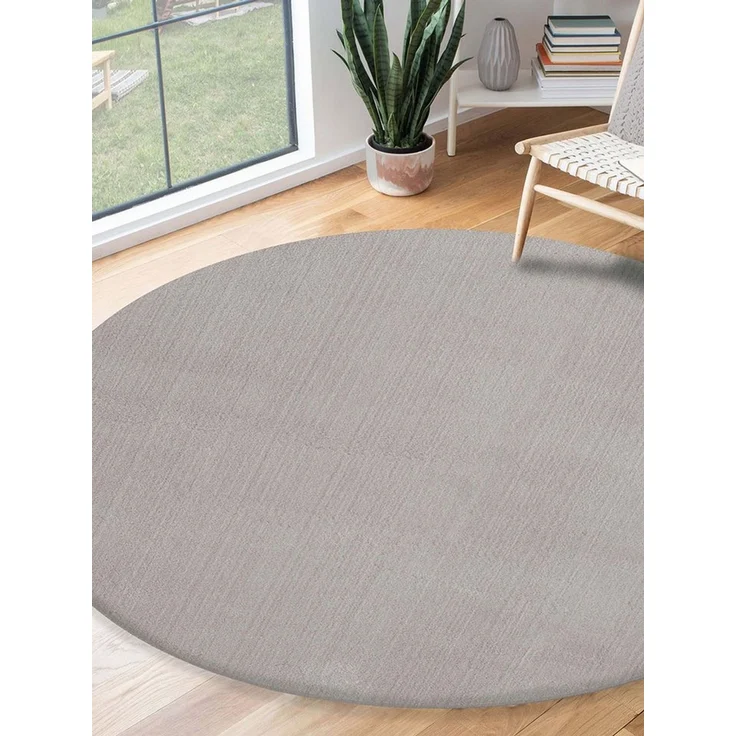 the carpet Relax Moderner Flauschiger Kurzflor Teppich, Anti-Rutsch Unterseite, Waschbar bis 30 Grad, Super Soft, Felloptik, Sand, 200x200 cm Rund – Bild 1