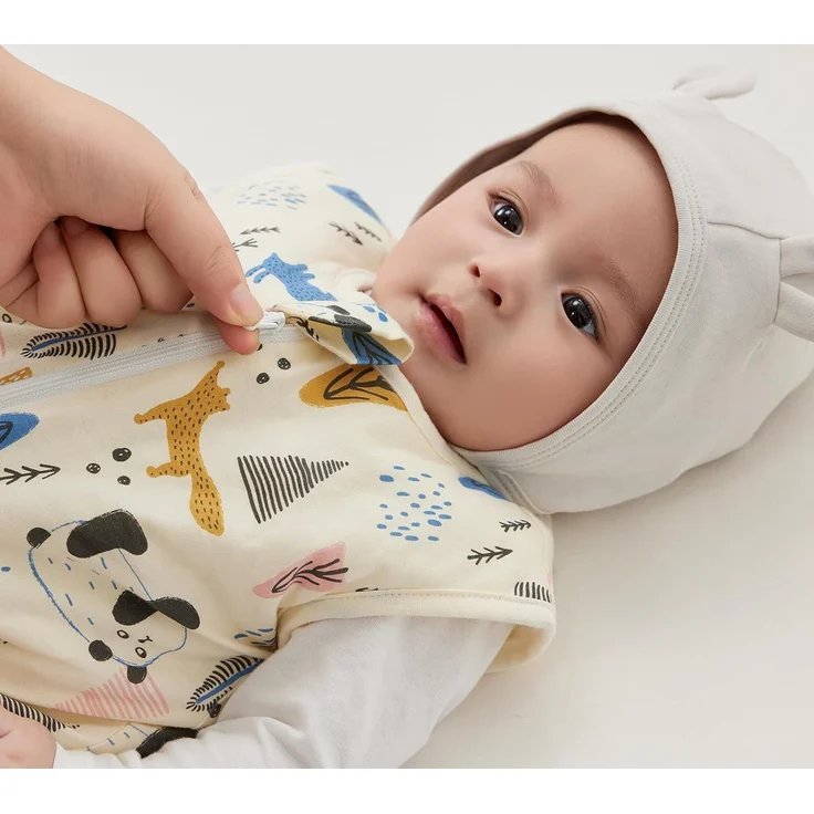 Duomiaomiao Baby-Schlafsack, 1,5 Tog, 100 % Baumwolle, für vier Jahreszeiten, tragbar, atmungsaktiv, bequem – Bild 5