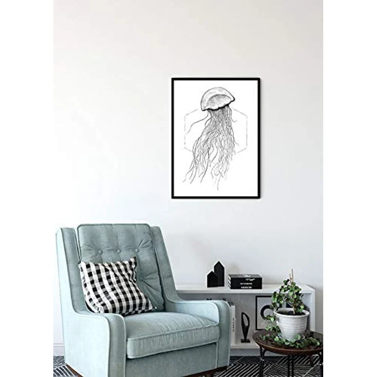 Komar Wandbild Jellyfish White, Premium Kunstdruck auf Fotopapier, 40 x 50 cm, wasserfest und lichtbeständig, ohne Rahmen – Bild 4