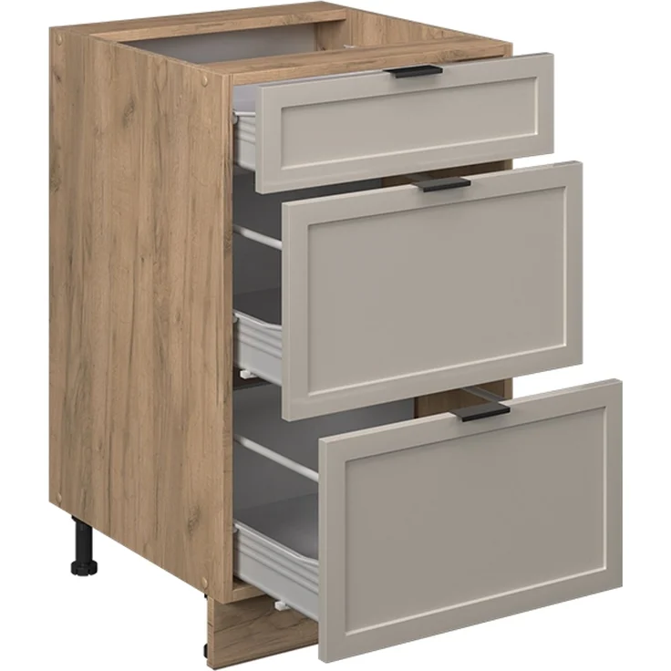 Küchenunterschrank Fame-Line GrauBeige 50 cm ohne Arbeitsplatte Vicco – Bild 4