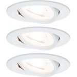 Paulmann No. 93467 LED Einbauleuchten Nova rund 6,5W GU10 Weiß matt 3er-Set dimmbar