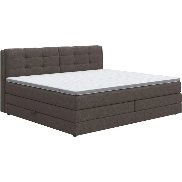 COTTA Boxspringbett FORT II, Stauraum- und Familien-Bett mit Bettkasten & TFK-Matratze, inkl. Topper, softer Strukturstoff, 160-240 cm x 200 cm