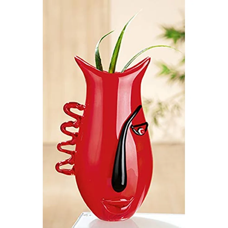 GILDE GLAS art Vase Red Vista, moderne Deko-Vase aus kunstvollem Glas, H 31 cm, Geschenke zur Hochzeit und für Frauen – Bild 3