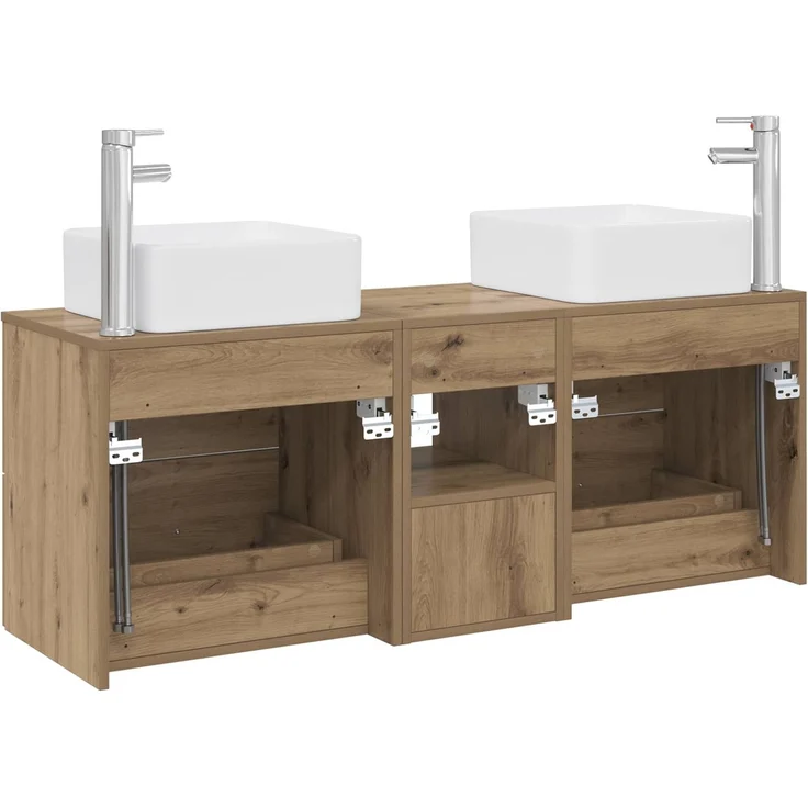 vidaXL Badezimmerschrank-Set 3 stk. Artisan-Eiche 129 x 41 x 80 cm 3405826 – Bild 8