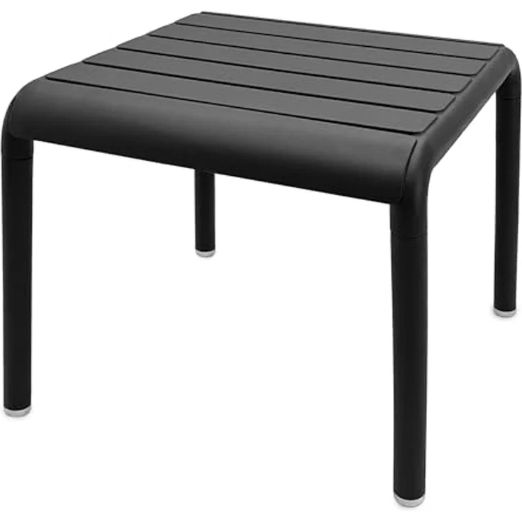 Spetebo Beistelltisch Garten Beistelltisch quadratisch schwarz Belastbarkeit bis 50 kg (Anzahl, 1-St, Stück), Wetterfest und UV-beständig – Bild 6