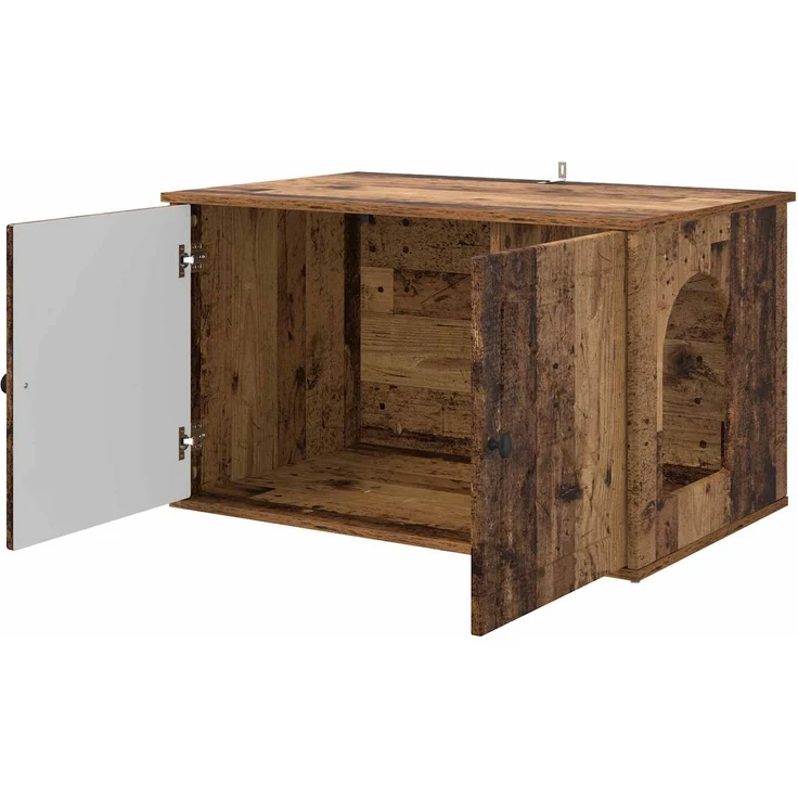 vidaXL Katzenhaus Altholz 85 x 55 x 50 cm Holzwerkstoff 8000732 – Bild 5