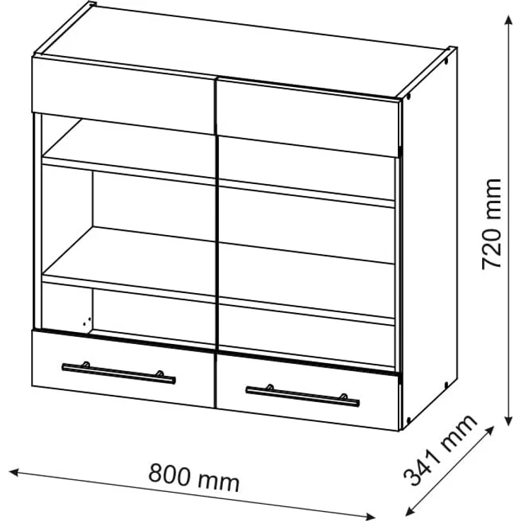 Küchenglasschrank Fame-Line Grün-Gold Landhaus 80 cm Vicco – Bild 2