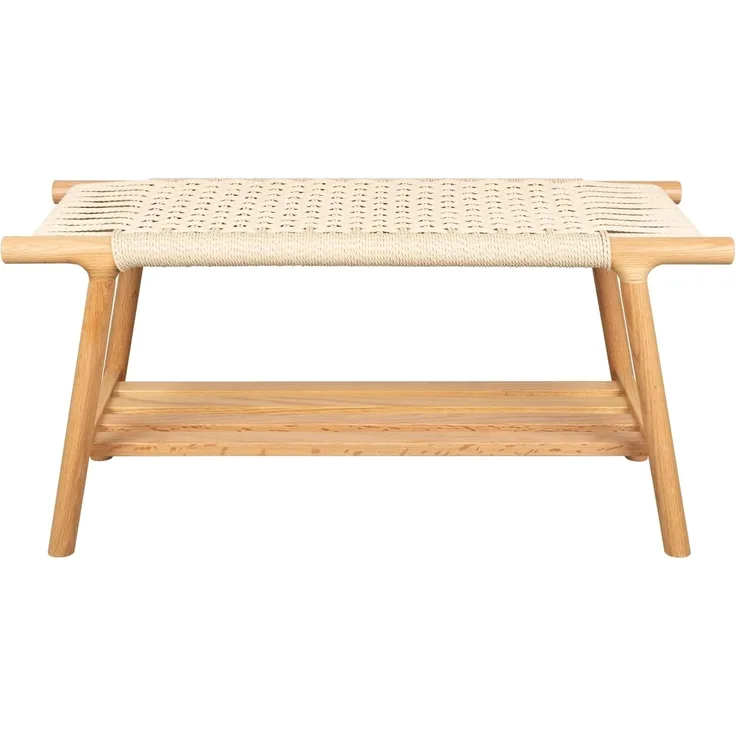 Sitzbank Kintaro aus Eiche | Japandi-Design mit Seilgeflecht