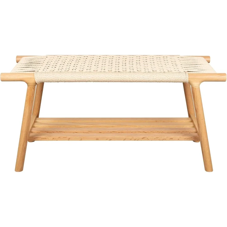 Sitzbank Kintaro aus Eiche | Japandi-Design mit Seilgeflecht – Bild 1