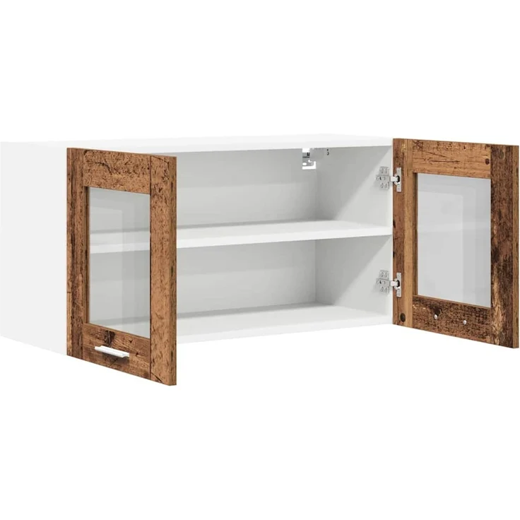 Küchen-Hängeschrank, Wandschrank Altes Holz und Weiß 80 x 31 x 40 cm Holzwerkstoff – Bild 5