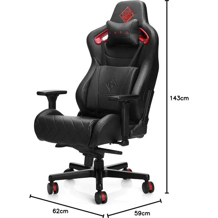 Omen 'Citadel' Gaming Chair Gaming-Stuhl, schwarz/rot, 143 x 59 x 62 cm – Bild 3