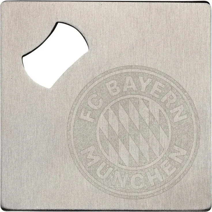 FC Bayern München Frühstücksbrett FC Bayern München Metalluntersetzer 4er-Set (Flaschenöffner) Silber, Metall
