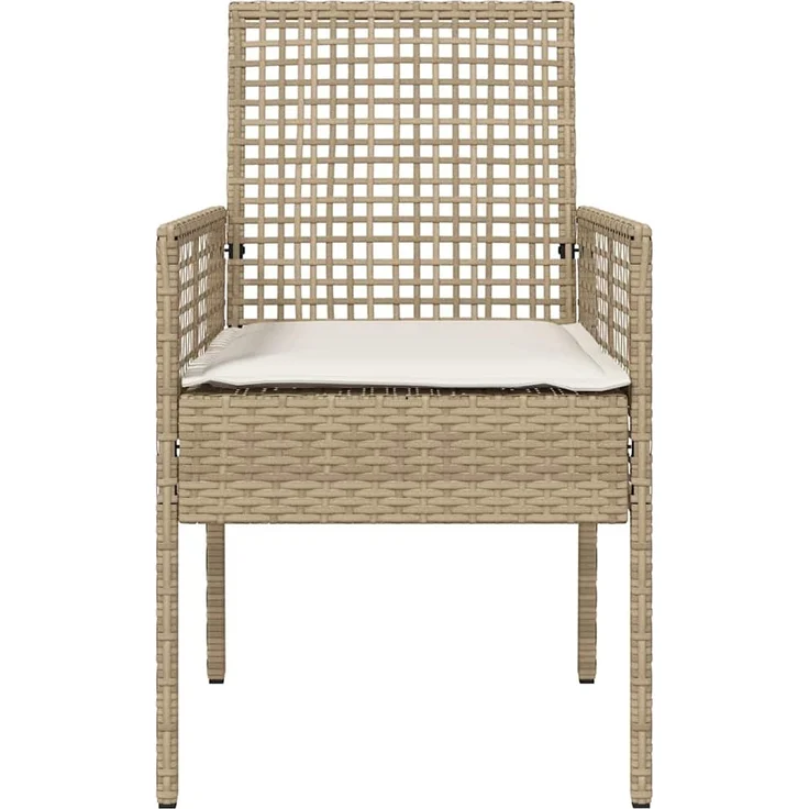 vidaXL Gartenstuhl mit Kissen 2 pcs Beige 55 x 53 x 85 cm Poly-Rattan 42003449 – Bild 4
