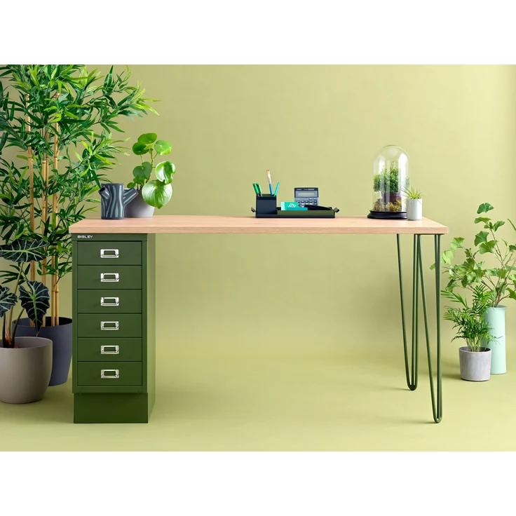 MultiRange Sideboard, weiß, Schiebetüren aus Stahl, 4 Stahlfüße, Maße: H 752 x B 1000 x T 450 mm, Farbe: weiß/olivgrün – Bild 3