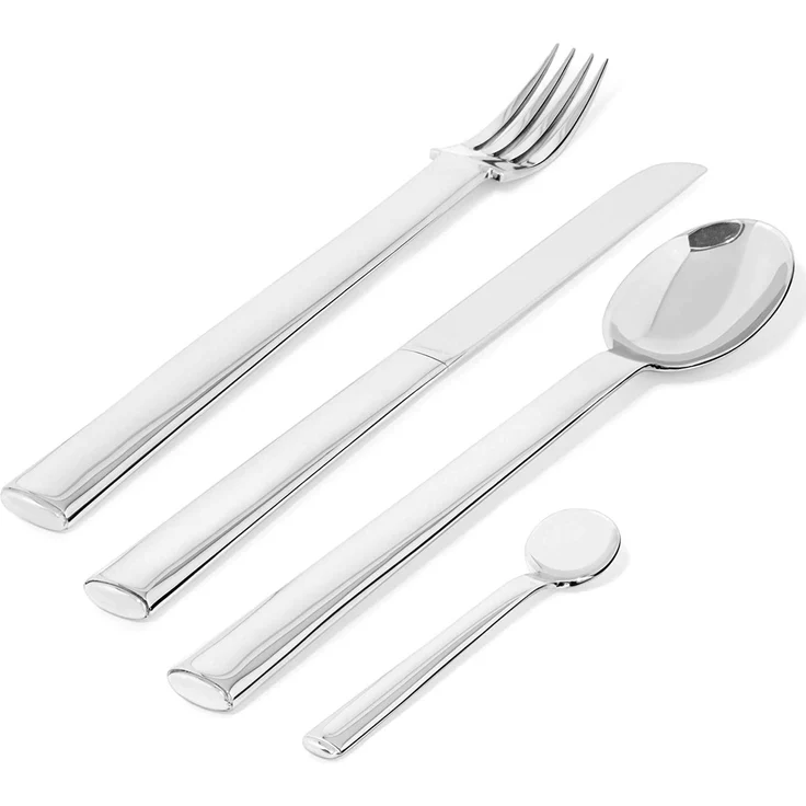 Alessi Rundes Modell Besteckgarnitur 24 TLG, Edelstahl, Silber, 3. 3x36. 5x4. 5 cm, Einheiten – Bild 4