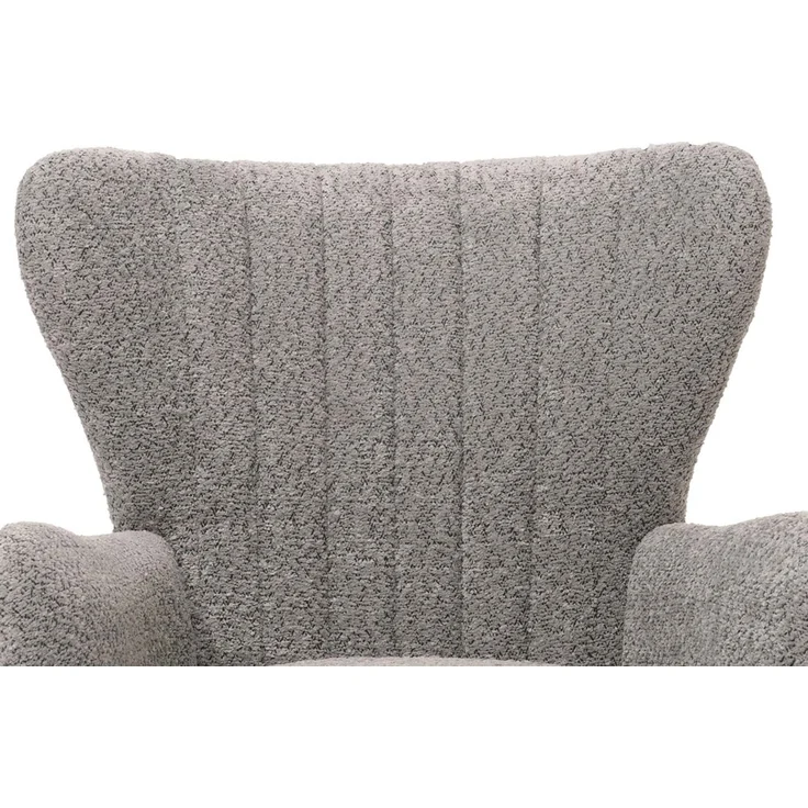 Lounge-Sessel HWC-K37, Cocktail-/Ohrensessel Polsterstuhl Retro Vintage Stoff Chenille (500g/m²) ~ grau – Bild 7