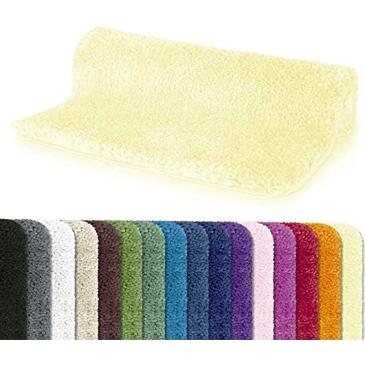 Spirella Highland Mikrofaser-Badematte, rutschfest, schnelltrocknend, waschbar, 100% Polyester, Hellgelb, 55 x 65 cm – Bild 1