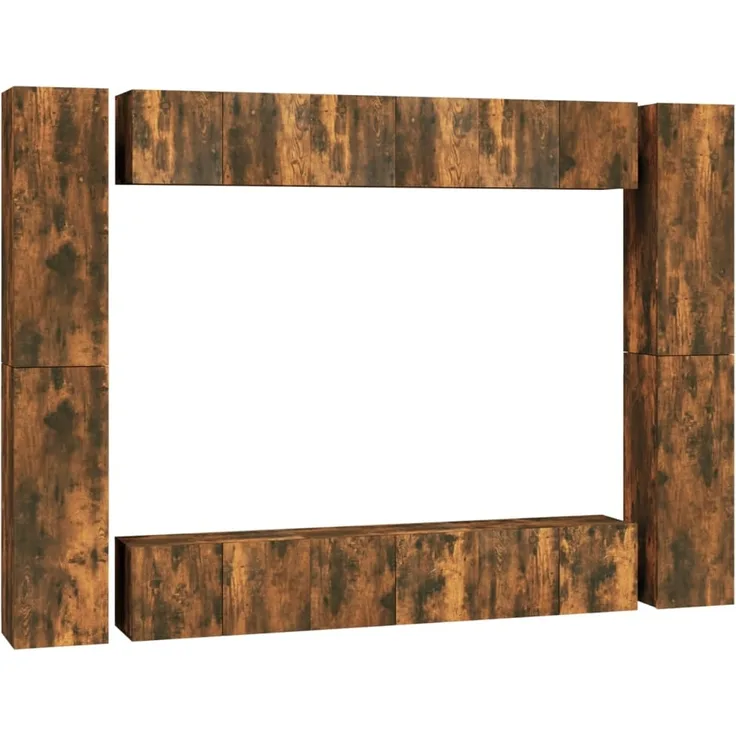 10-tlg. TV-Schrank-Set Räuchereiche Holzwerkstoff [3120248]