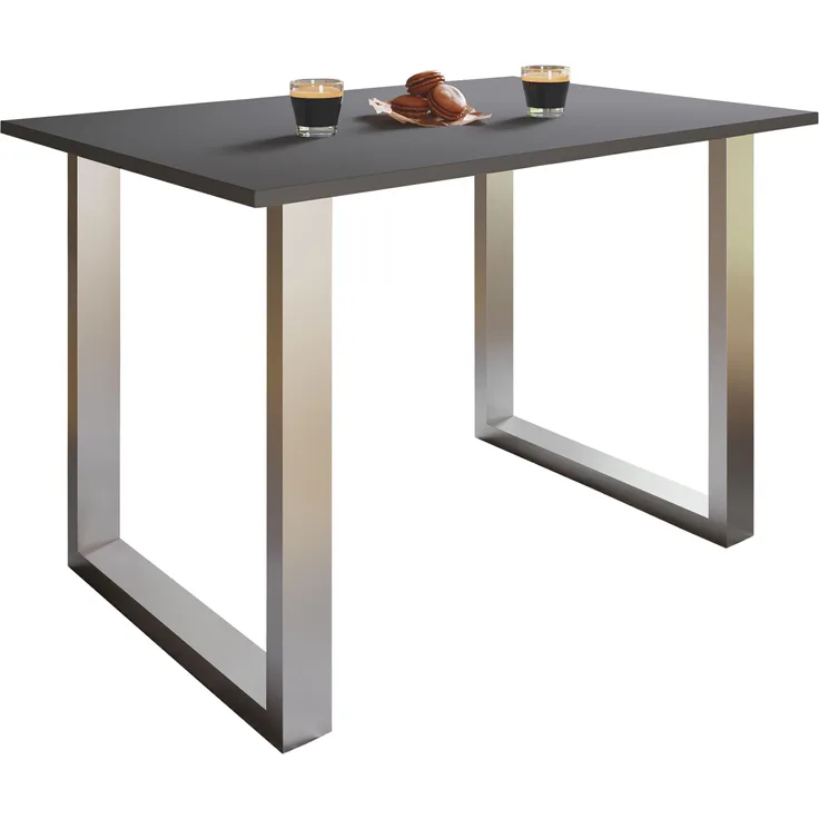 VCM Esstisch Xona 919658 Silber / Anthrazit H. 76 x B. 110 x T. 50 cm