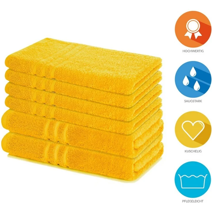 Lavea Handtuch Set Elena, Duschtücher, Handtücher, Gästetücher, Waschhandschuhe, 100% Baumwolle (Set, 6-St), Frottierserie, weich & saugstark, pflegeleicht, 500 g/m² Frottier – Bild 2