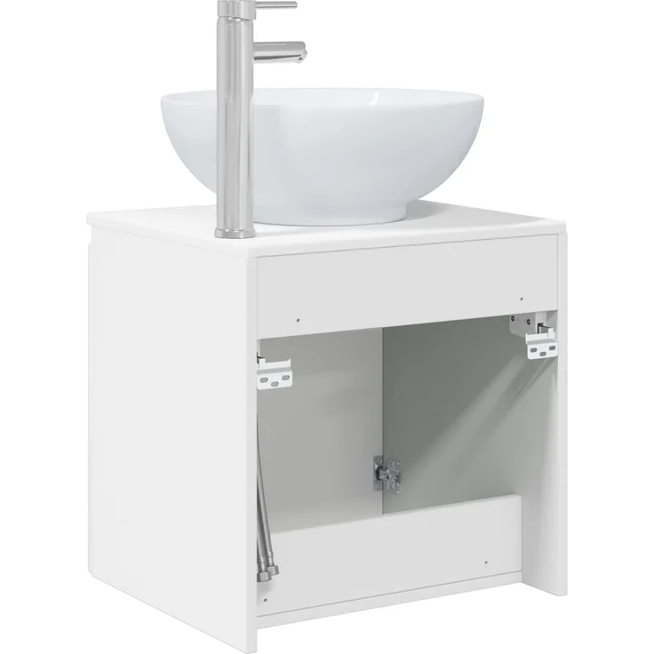 vidaXL Wandmontierter Waschbeckenunterschrank Hochglanz Weiß 890446 – Bild 5