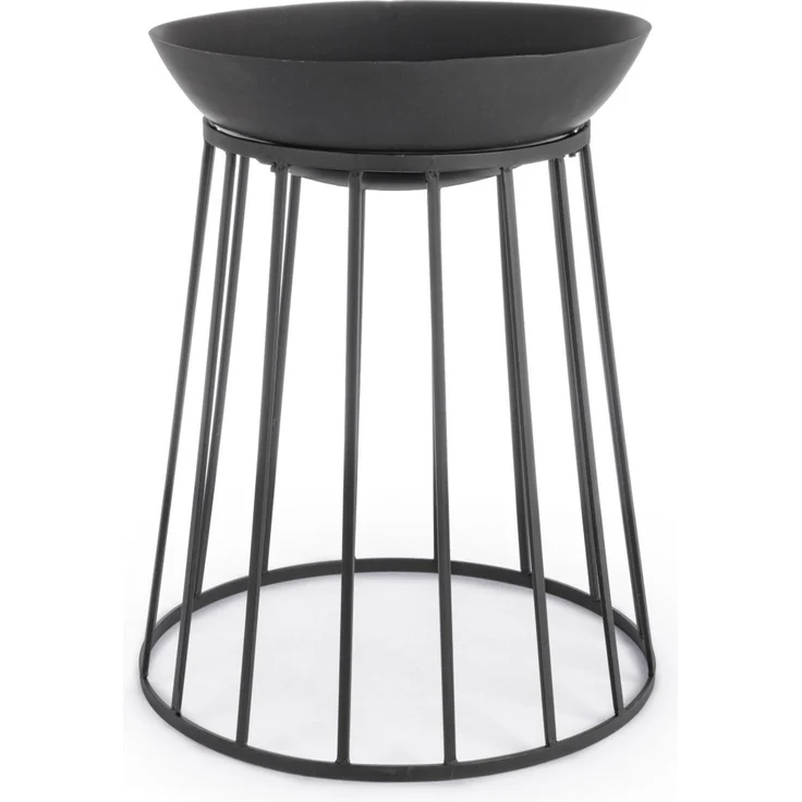 Feuerschale Fuoco aus hitzebeständigem Stahl, modern, pulverbeschichtet, schwarz, für stilvolle Outdoor-Abende – Bild 1