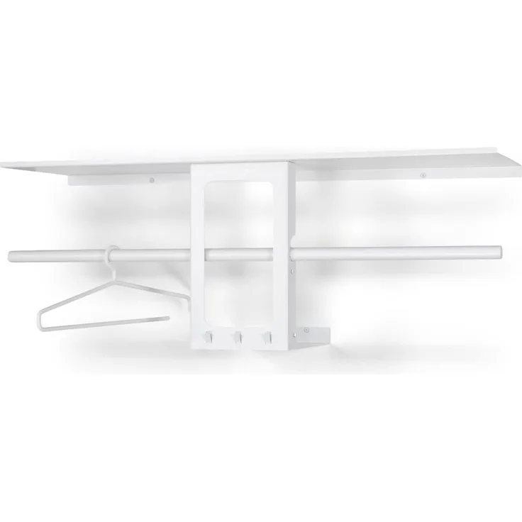 Spinder Design LUNO SMALL 100 Garderobe, Stahl, Modernes Design, Weiß 100x30x35,5 cm