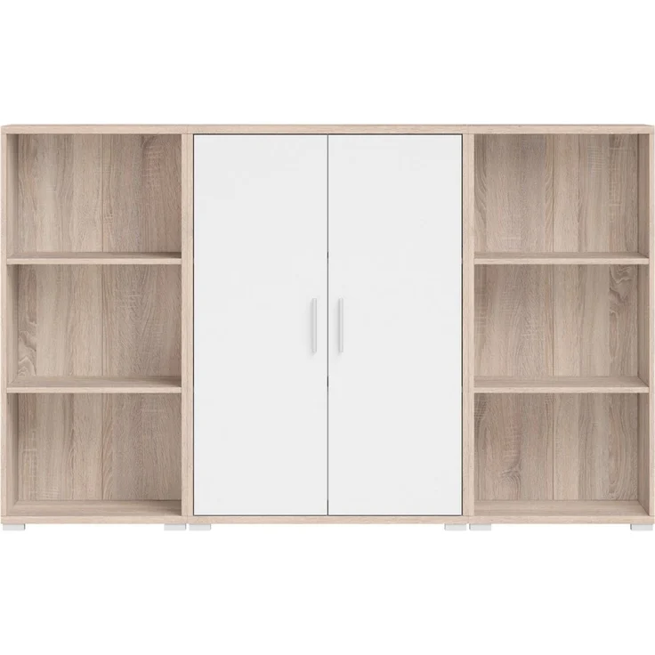 Stella Trading Highboard OFFICE LINE in Eiche Sonoma/weiß glanz – Bild 1