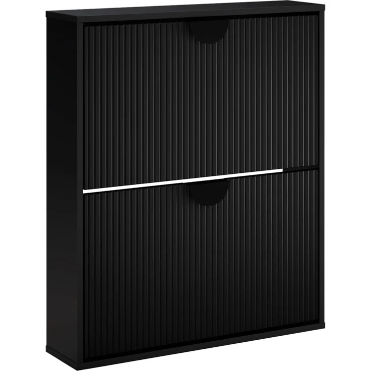 vidaXL Schuhschrank VENRAY 70 x 17 x 82 cm Holzwerkstoff Schwarz 8020064 – Bild 2