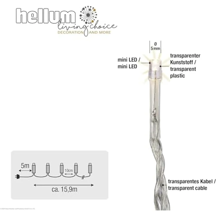 Hellum LED-Lichterkette 160-flg. m.Timer wws 576061 – Bild 3