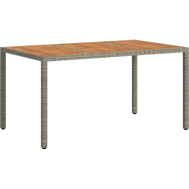 vidaXL Gartentisch Grau 150 x 90 x 75 cm Poly-Rattan 362545 – Bild 5