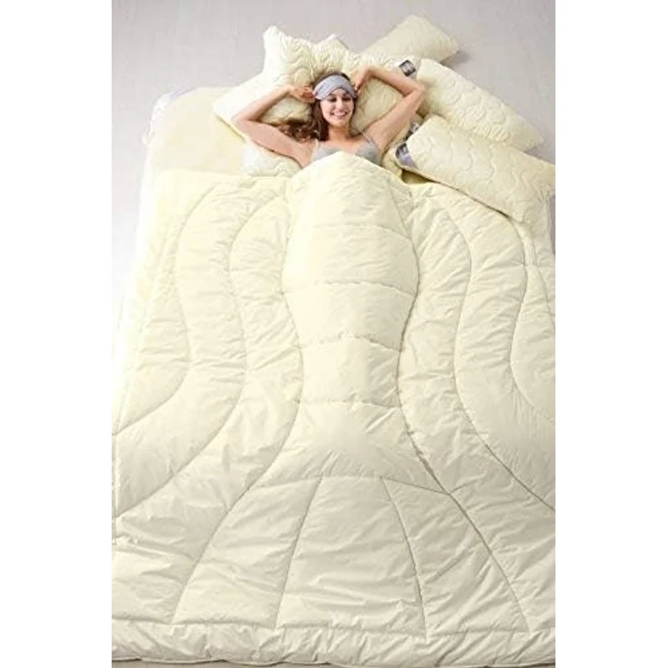 SEI Design Naturfaserbettdecke Winterdecke 135x200 extra warm Wool Premium, Füllung: 100% Schurwolle, Bezug 100% Baumwolle – Bild 2