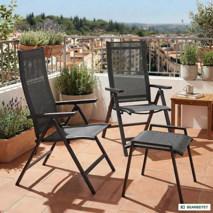 Siena Garden Tauro Klapp-Sessel – Aluminiumgestell (matt anthrazit) & royal-grey Textilbezug (S83264 – Bild 2