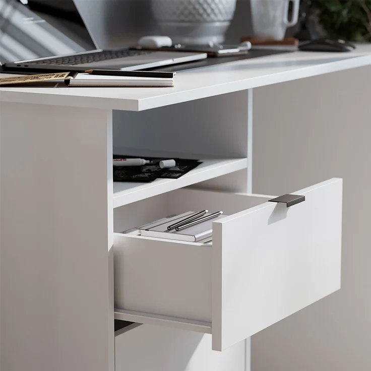 Schreibtisch Meiko Weiß 105 x 50 cm mit Schubladen Vicco – Bild 4